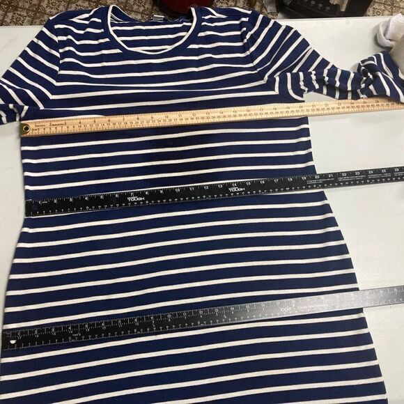 OLD NAVY Blue & White Striped Nautical Dress Size Large - Picture 4 of 11